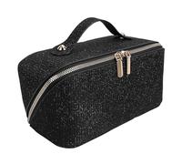 Yechiry Trousse à Cosmétiques de Grande capacité avec Motif à Paillettes, Trousse de Maquillage à Paillettes, de Maquillage à Ouverture Plate, de Toilette Portable Brillante et Scintillante pour Les