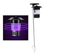 Yechiry Tueur de Mouches Solaire, Lampe Anti-Mouches D'extérieur, Piège à Insectes à énergie Solaire de 2000 MAh avec Chaîne Suspendue, Lumière étanche pour Cour, Jardin, Patio, Camping