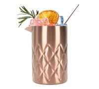 Yechiry Verre à Mélanger à Cocktail, Verres de Barman à Double Paroi en Acier Inoxydable 304 de 540 Ml, Pichet Mélangeur Essentiel pour Ustensiles de Bar avec Bec Verseur pour Ustensiles (Cuivre