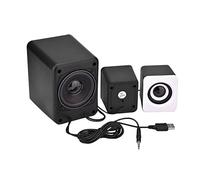 Yechiry Wired Mini Speaker with Superior Bass Sound (Noir Blanc)