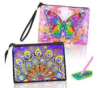 YECHISY Peinture diamant pour enfants : kit de bricolage filles 6 7 8 9 10 ans, 2 pièces 5D bricolage bricolage petit sac cosmétique pour enfants adultes, cadeau fille cadeaux d'anniversaire pour 6-12