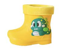 Yecilanth botteBottes de Pluie Enfant Botte Garcon Fourrées Bottines Fille Mi-Mollet Boots Impermeable Chaussures Dinosaure Bottine Caoutchouc Hiver Chaussure Antiderapant Doublées
