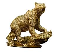 Yedaoiu Figurine d'animaux Statue d'ours féroce Grizzly Sculpture Abstraite, décoration d'étagère Accents en résine pour Mariage, Noël, dîner, centres de Table,d'or
