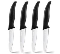 Yedcxup Couteaux d'office Set de 4, Lame 10 cm Acier Inoxydable Couteau Office Cuisine avec Lame Tranchante, Épluché, Noirs