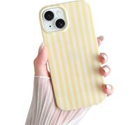 Yeddabox Coque pour iPhone 13 - Jolie coque de téléphone rayée en TPU souple et fin - Coque de téléphone antichoc pour femmes et filles - Jaune