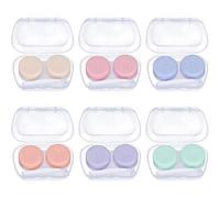 YEDJFFIYO Lot de 6 étuis pour lentilles de contact avec 6 couleurs, boîte de rangement portable pour lentilles de contact avec pince à épiler et bâton applicateur, organisateur de lentilles de contact