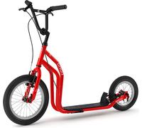 Yedoo City Roller Scooter Trottinette - pour adultes et adolescents,jusqu'à 120 kg, avec pneus gonflables 16/12 et guidon réglable rouge