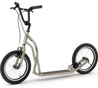 Yedoo S1616 Scooter Trottinette - pour adultes et adolescents, jusqu'à 150 kg, avec pneus gonflables 16/16 et guidon réglable Or argenté