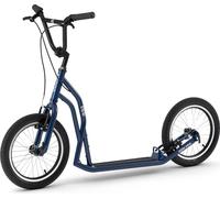 Yedoo S1616 Trottinette - pour adultes et adolescents, jusqu'à 150 kg, avec pneus gonflables 16/16 et guidon réglable bleu