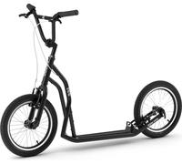 Yedoo S1616 Trottinette - pour adultes et adolescents, jusqu'à 150 kg, avec pneus gonflables 16/16 et guidon réglable Noir