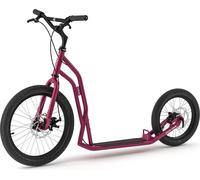 Yedoo S2016 Disc Roller Scooter Trottinette / Dogscooter - pour adultes et adolescents, jusqu'à 150 kg, avec pneus à air 20/16, freins à disque et guidon réglable Burgundy