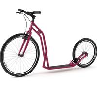 Yedoo S2620 Scooter Trottinette - pour adultes et adolescents, jusqu'à 130 kg, avec pneus gonflables 26/20 et guidon réglable Burgundy