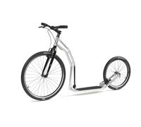 YEDOO Tulu Trottinette pour adulte avec pneus pneumatiques 26/20 et guidon réglable Argenté