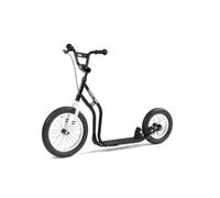 Yedoo Two Trottinette pour enfants à partir de 6 ans, à partir de 120 cm, avec pneus pneumatiques 16/12, pour filles et garçons, hauteur réglable avec béquille et éléments réfléchissants, noir