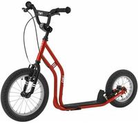 Yedoo Two Trottinette pour enfants - pour enfants à partir de 6 ans, avec pneus gonflables 16/12, éléments réfléchissants et guidon réglable rouge