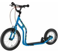 Yedoo Wzoom Emoji Scooter Trottinette pour enfants - pour enfants à partir de 6 ans, avec pneus gonflables 16/12, éléments réfléchissants et guidon réglable bleu