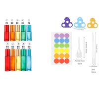 YEDOUALE Roll on Vide Flacon Roll on Verre Flacon Huile Essentielle 10 pièces 5ml 10ml Multicolore avec Accessoires Voyage Maison Soin Quotidien