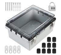 YedZen Boîte de Jonction Etanche, 220x170x110mm IP66 Coffret Electrique Etanche Exterieur Avec accessoires de montage mural et serrure, Transparent Boitier Etanche Pour extérieur/intérieur