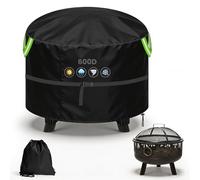 YedZen Housse de protection pour brasero de 80 cm, en polyuréthane 600D avec sangles à boucle de 1,5 m, 3 boucles coupe-vent et 2 poignées réfléchissantes, housse imperméable pour brasero, Ø 81 x 50