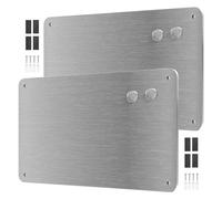 YedZen Lot de 2 Tableaux Magnétiques, 44,5x29cm Tableau Aimanté Mural en Acier Inoxydable, A3 Tableau Magnetique, Plaque Aimantée pour Afficher, Cuisine, Réfrigérateur, Argenté