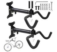YedZen Support Velo Mural, Pliable et Réglable en Angle et Distance, Capacité de 25kg, Revêtu de Pliable Rembourré & Crochet S, Accroche Porte Velo Mural pour Garage VTT