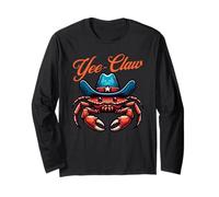 Yee Claw Funny Crab in Cowboy Hat Perfect Seafood Lover Manche Longue