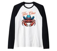 Yee Claw Funny Crab in Cowboy Hat Perfect Seafood Lover Manche Raglan
