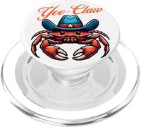 Yee Claw Funny Crab in Cowboy Hat Perfect Seafood Lover PopSockets PopGrip pour MagSafe