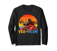 Yee-Claw Lobster Cowboy Funny Retro Sunset Western Beach Manche Longue