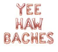 Yee haw Baches Ballons or rose pour enterrement de vie de jeune fille, bannière de ballons en aluminium de 40,6 cm, bannière de ballons en Mylar pour enterrement de vie de jeune fille, fête