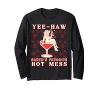 Yee-Haw, Santa's Favorite Hot Mess Funny Western Cowgirl Chr Manche Longue
