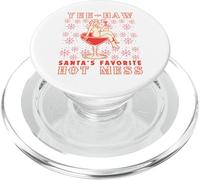 Yee-Haw, Santa's Favorite Hot Mess Funny Western Cowgirl Chr PopSockets PopGrip pour MagSafe