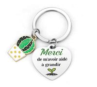 Yeeaulpa Cadeau Merci Porte Clef Cadeau Merci Maitresse de M'avoir Aidé À Grandir Creche Atsem Tout Remerciement Femme Homme Docteur Maman Marraine Coach Personnalisé Noel