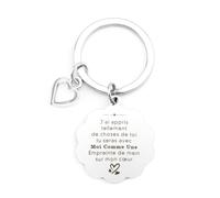 Yeeaulpa Cadeau Professeur, Cadeau Maitresse, Porte Clef Maitresse D'École, Argenté, 3 cm, Acier Inoxydable, Mignon et Amusant, Classique, Respect, Femme, Adulte