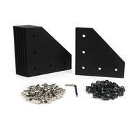 Yeebyee Plaque de support d'angle 4040 en forme de L - Plaque de jonction extérieure à 90 degrés-Vis M6x16mm et écrous en T pour profil d'extrusion en aluminium de 40x40mm
