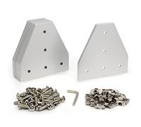 Yeebyee Plaque de support d'angle 4040 en forme de T à 5 trous, plaque de jonction extérieure à 90 degrés avec vis M6x16mm et écrous en T pour profil d'extrusion en aluminium série 40x40mm