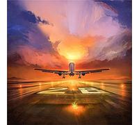 Yeecer Diamond Painting Avion,5D DIY Broderie Diamant Painting Kits,Adultes Enfants Diamant Peinture Strass Point De Croix Diamant Arts Craft pour la Décoration Salon Chambre Murale 30x30cm