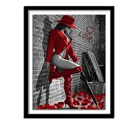 Yeecer Diamond Painting femme sexy rouge,5D DIY Broderie Diamant Painting Kits,Adultes Enfants Strass Point De Croix Diamant Arts Craft pour la Décoration Salon Chambre Murale Round Drill,100x130cm