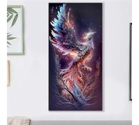 Yeecer DIY Diamond Painting Kit Complet,Phoenix en vol 5D Peinture Diamant Complet by Numbers Cristal Strass Broderie Diamond Point de Croix Artisanat Décor Murale À La Maison Round Drill,30x60cm