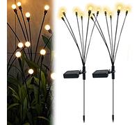 Yeeda Lumières lucioles à énergie solaire, lampes solaires de jardin, lampes solaires de jardin étanches pour l'extérieur qui se balancent lorsque le vent souffle, guirlandes lumineuses