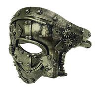 Yeeda Masque Steampunk en métal, visage Steampunk en métal, mascarade Ma-sk, masque vénitien pour homme, demi-visage rétro pour carnaval, Halloween, fête