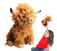 Yeeda Peluche de vache Highland en peluche vache des hautes terres - Jouet en peluche - Jouet de bœuf - Poils longs - Taureau - Doudou - Bœuf en peluche - Vache en peluche - Cadeau