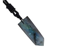 Yeeda Pendentif en Pierre Brute, Breloques en Colonne, Pendentif en à Point Unique Labradorite, méditation pour Cadeau Noël, 30-40mm, aléatoire