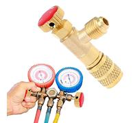 Yeeda Valve de climatisation, vanne d'arrêt en laiton, outil de climatisation pour tuyau de contrôle R410A R22 Adaptateur de sécurité 1/4