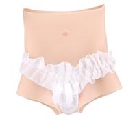 YEEFAIRY Culotte Silicone Réaliste avec Tuyau, Boxer Pantalon Transgender Crossdresser Fessier Faux Vagin Hanches Fausse Chatte Fesse Féminisé pour Hommes Travesti (Peau Claire, Taille S)