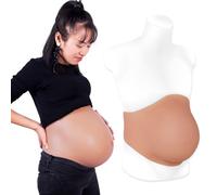 YEEFAIRY Faux Ventre de Grossesse Silicone Moulage Ventre Femme Enceinte Realiste Expérience Adaptée aux Hommes pour Photographie Cosplay Fake Pregnant Belly (5 à 7 Mois, Taille S, Peau Bronzé)