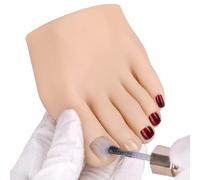 Yeefairy Modèle de Pied en Silicone Main d'entrainement Manucure Faux Demi-Pied Réaliste avec 524 Acrylique Ongles Tatouage Pratique Artistique Formation Orteils (Gauche, Peau Claire)