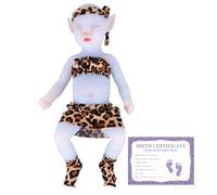YEEFAIRY Poupée en Silicone Style Aviytahr 31 cm Bébé Fille Yeux Fermés Accessoires de Scène Vivants Poupées Thérapeutiques d'Healing Émotionnel Compagnie Thérapeutique (Bleu Ciel, sans Cheveux)