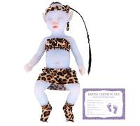 YEEFAIRY Poupée en Silicone Style Aviytahr 31 cm Bébé Fille Yeux Fermés Accessoires de Scène Vivants Poupées Thérapeutiques d'Healing Émotionnel Compagnie Thérapeutique (Bleu Ciel, avec Cheveux)