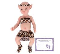 YEEFAIRY Poupée en Silicone Style Aviytahr 31 cm Bébé Fille Yeux Ouverts Accessoires de Scène Vivants Poupées Thérapeutiques d'Healing Émotionnel Compagnie Thérapeutique (Peau Beige, sans Cheveux)